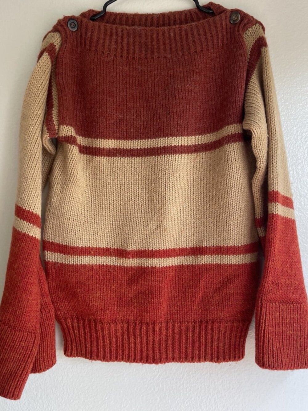 Vinntage Mistral acrylic Striped sweater Women’s sz M Button Detail